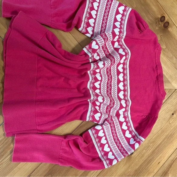 Vintage Tommy Hilfiger Heart Sweater Crew Neck Pink Sz Large - Picture 4 of 10